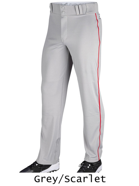 14 oz Tailored Fit "Triple Crown 2.0" Open Bottom Baseball Pants with Adjustable Inseam & Piping