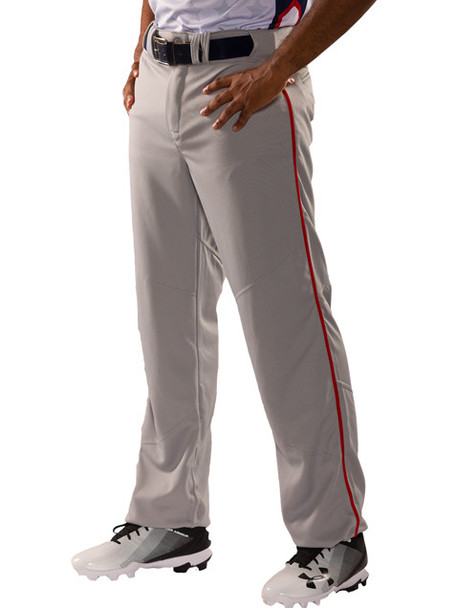 14 oz Alleson Relaxed Fit "Crush Premier" Open Bottom Baseball Pants with Adjustable Inseam & Piping