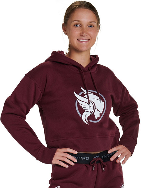 Womens "Victory" 8.1oz 60/40 Crop Fleece Hoodie