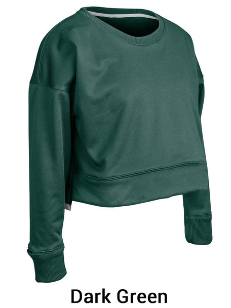 Womens "Lineup" Performance Wicking Crop Crew