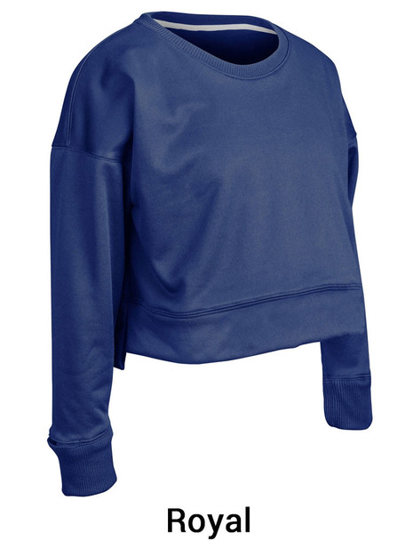 Womens "Lineup" Performance Wicking Crop Crew