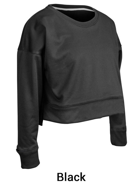 Womens "Lineup" Performance Wicking Crop Crew