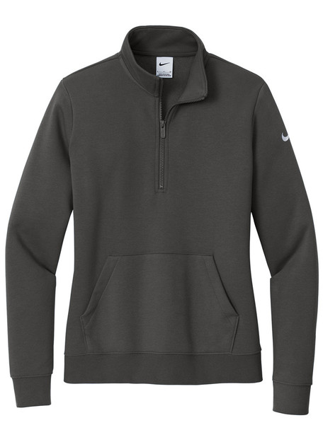 Womens Nike "Club Sleeve Swoosh" 8.3 oz 80/20 1/2 Zip Pullover