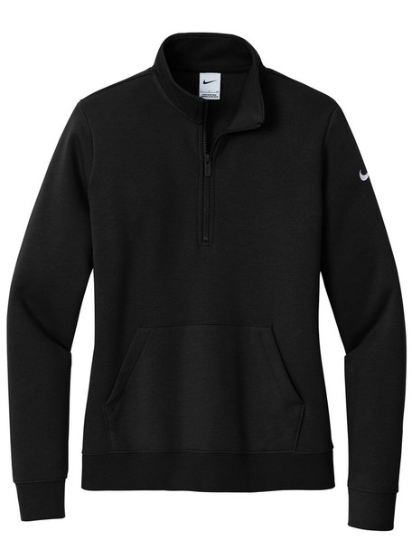 Womens Nike "Club Sleeve Swoosh" 8.3 oz 80/20 1/2 Zip Pullover