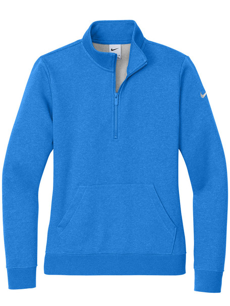 Womens Nike "Club Sleeve Swoosh" 8.3 oz 80/20 1/2 Zip Pullover