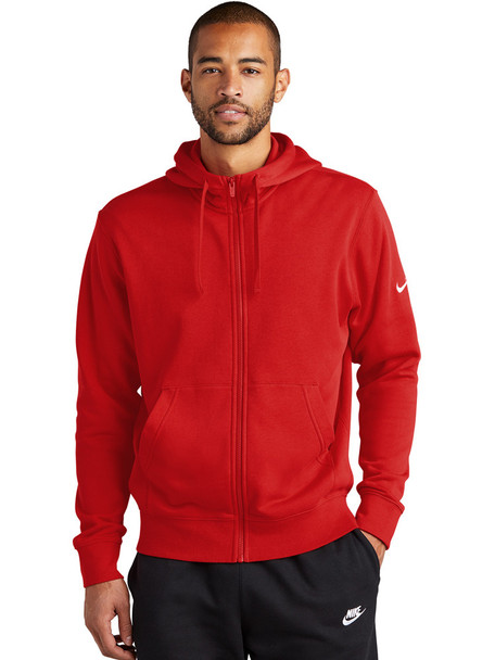 Adult Nike "Club Sleeve Swoosh" 8.2oz 80/20 Full Zip Hoodie