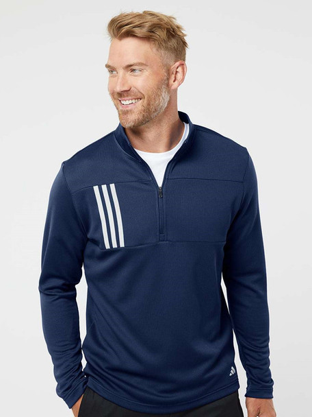 Adidas 3 Stripes 1/4 Zip Warm Up Pullover