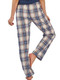 Womens Boxercraft "Harley Flannel" Natural Indigo Plaid Pajama Pants Womens Pajama Pants All Sports Uniforms