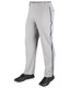 Adult 12.5 oz Loose Fit "MVP" Open Bottom Baseball Pants with Piping