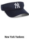 MLB Polyester Velcro Adjustable Replica Visors Caps All Sports Uniforms