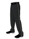 12 oz Alleson Relaxed Fit "Triple Play" Open Bottom Baseball Pants with Piping
