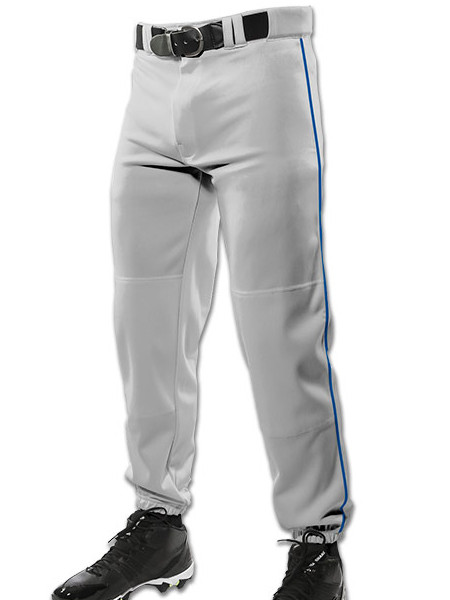 Pantalon Baseball Wilson Classic WTA4332 - Gris Avec Passepoil Noir - Adulte Détendu Large
