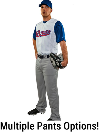 Adult/Youth Classic Sleeveless Innovator Button Front Baseball Uniform  Set - All Sports Uniforms