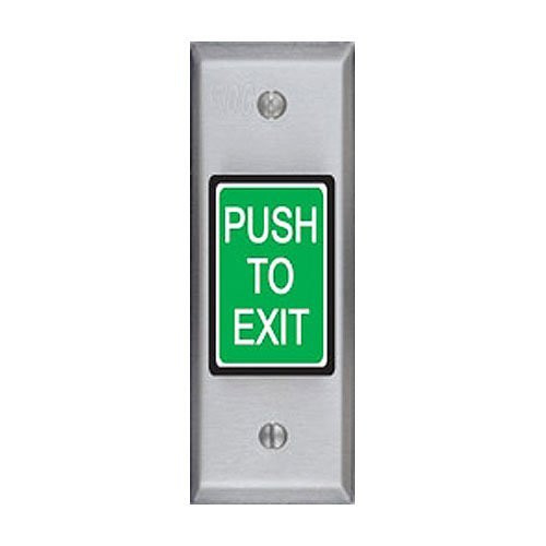 Narrow 2 inch Momentary Exit Switch   GREEN