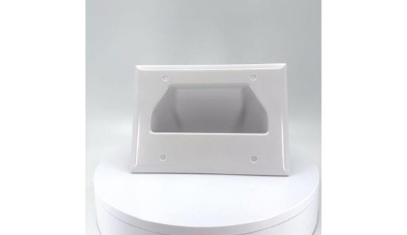 2 Gang Recessed  Cable Plate, White
