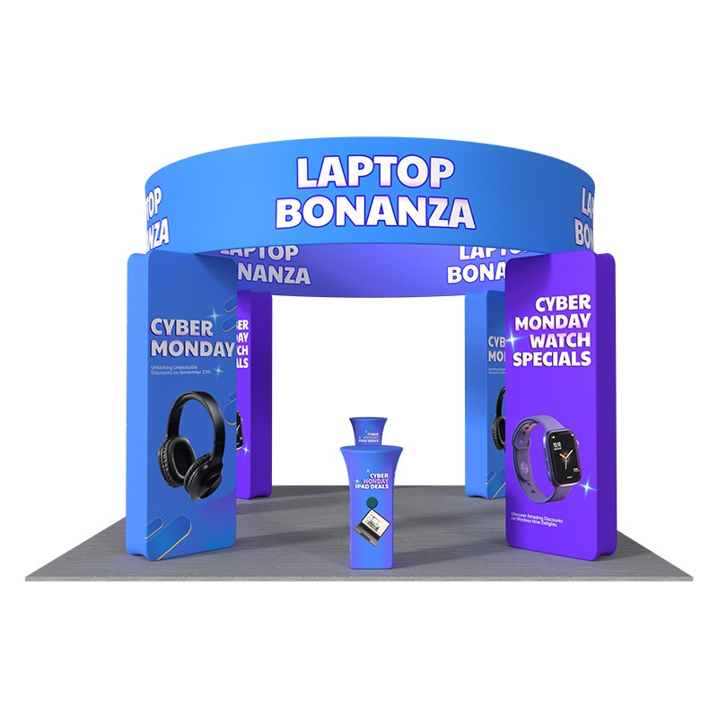 Custom 20x20 Open Island Trade Show Booth Display System