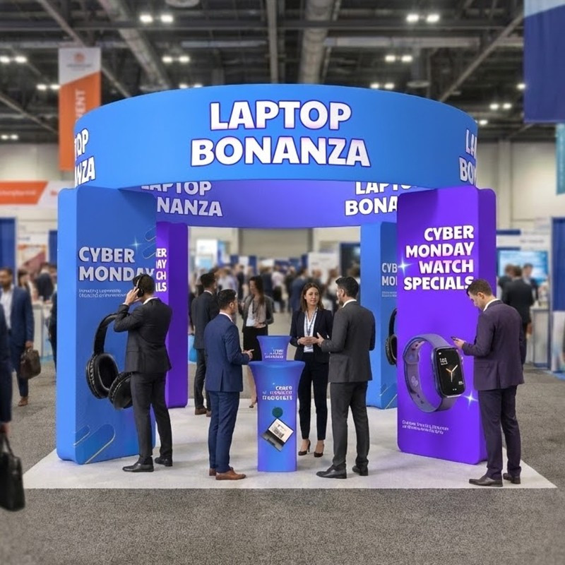 Custom 20x20 Open Island Trade Show Booth Display System