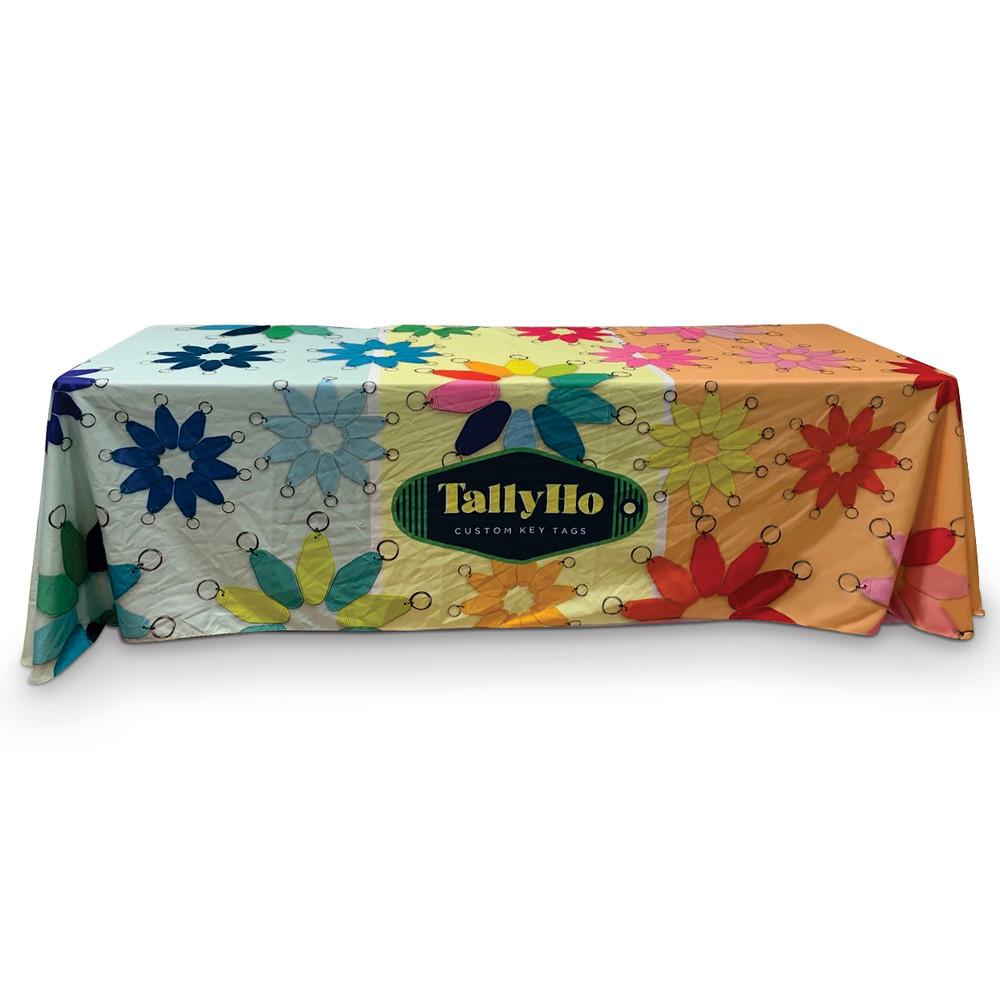 3-Sided Open-Back Edge to Edge Custom Printed Tablecloth