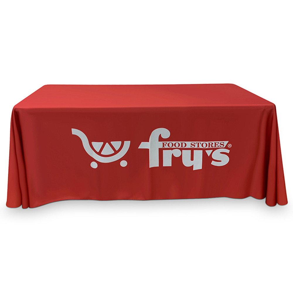 3-Sided Open-Back Custom Printed Logo Tablecloth