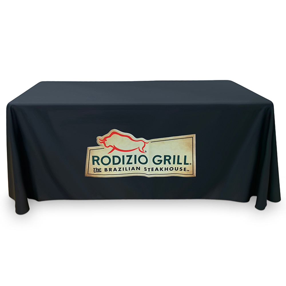 3-Sided Open-Back Custom Printed Logo Tablecloth