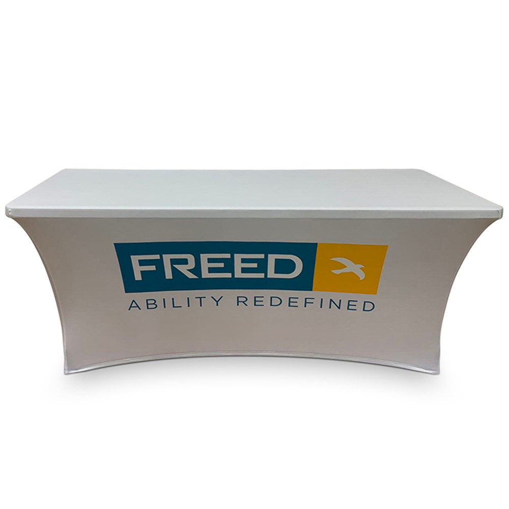 Open-Back Custom Printed Logo Stretch Tablecloth