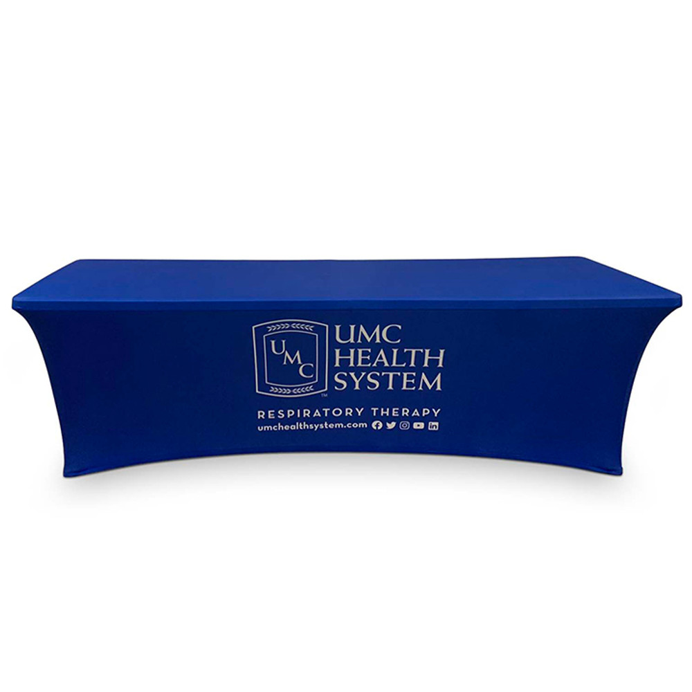 Open-Back Custom Printed Logo Stretch Tablecloth