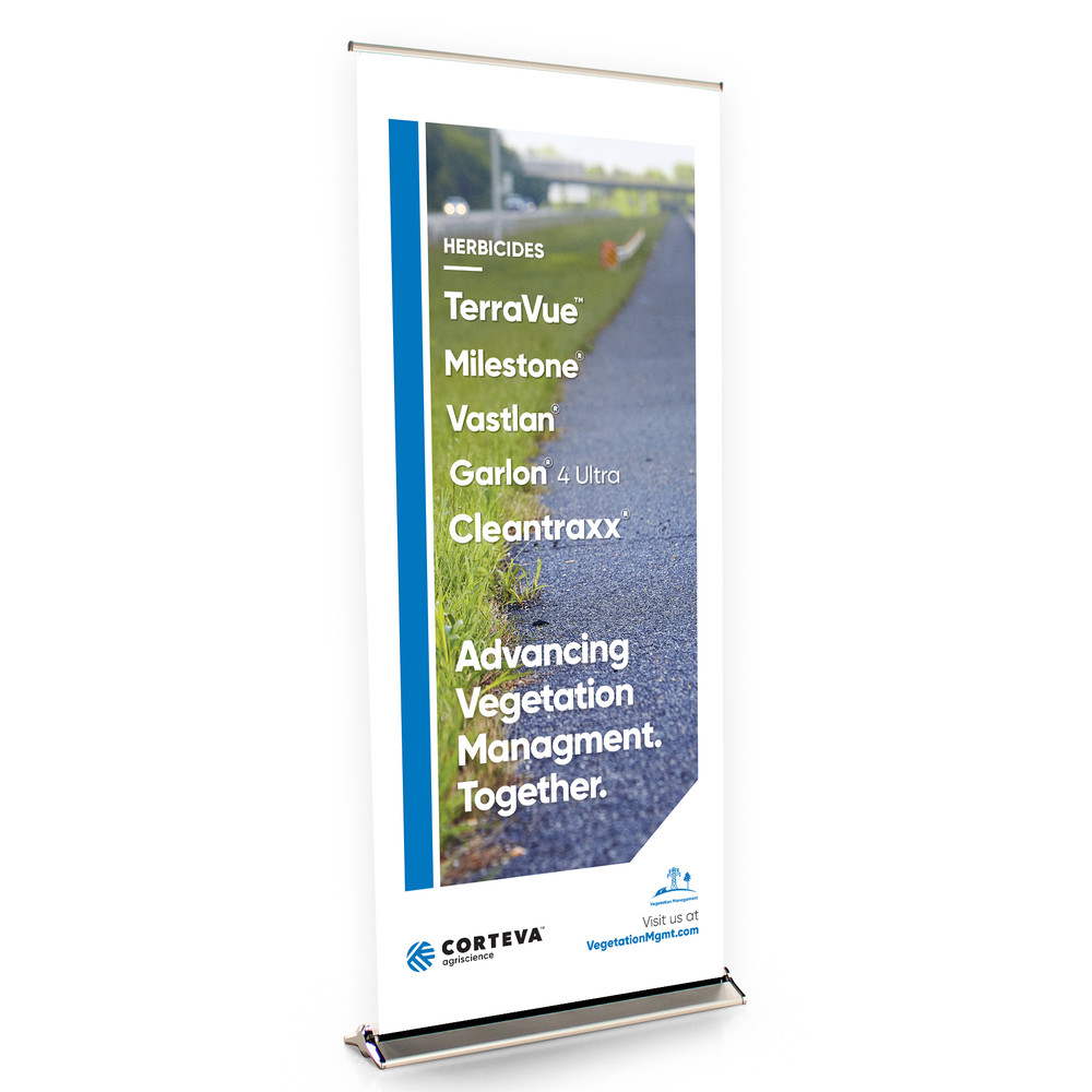 TerraVue/Milestone/Vastlan/Garlon4Ultra/Cleantraxx (Version 2) 36-Inch Wide Bannerstand