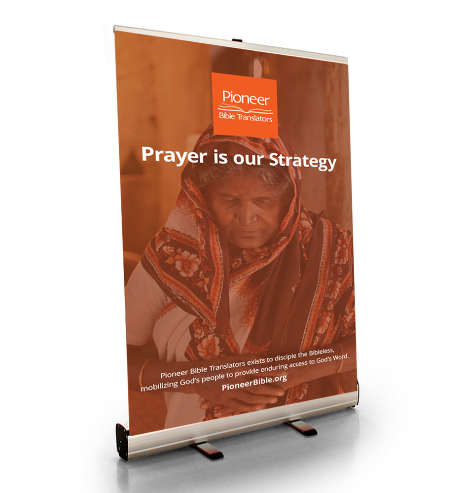 Prayer is Our Strategy Tabletop Retractor (24"W x 41"T)