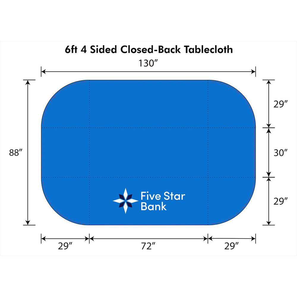 FIVE STAR BANK: 4-Sided 6 Foot Tablecloth