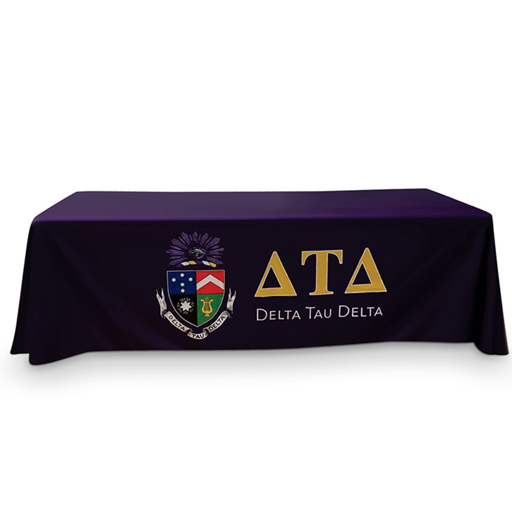 3-Sided Open-Back Custom Tablecloth with Logo for Churches
