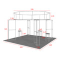 Custom 20x20 Open Island Trade Show Booth Display System