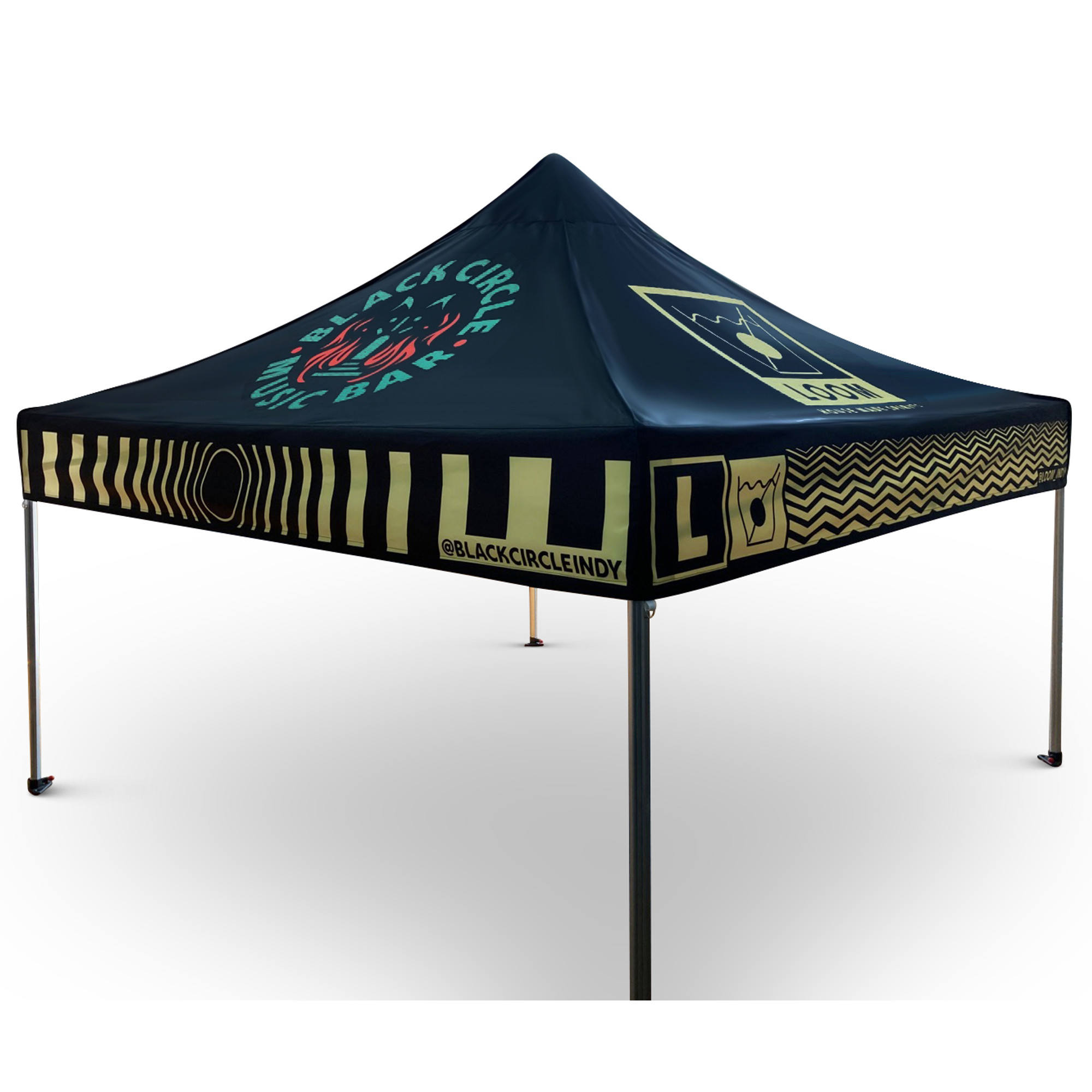 Printed pop shop up tents