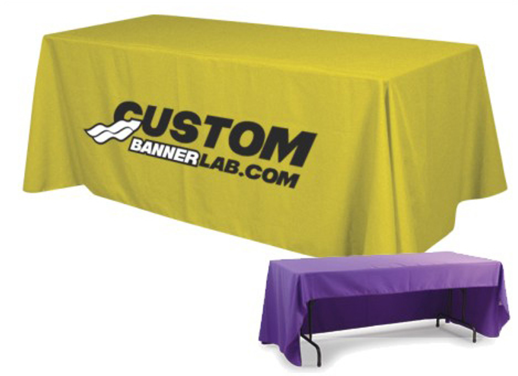 Washable! 8ft Business Name Printed Table Cloth with your logo photo or art 