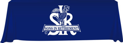 Sons In Retirement 3-Sided 6 Foot Royal Blue Tablecloth