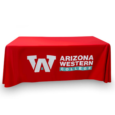 3-Sided Open-Back Custom Tablecloth with Logo for Schools