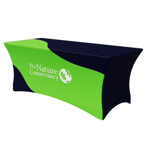 The Nature Conservancy 3-sided 6-foot Stretch Tablecloth - NAVY / GREEN
