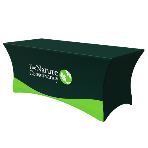 The Nature Conservancy 3-sided 6-foot Stretch Tablecloth - HUNTER / GREEN