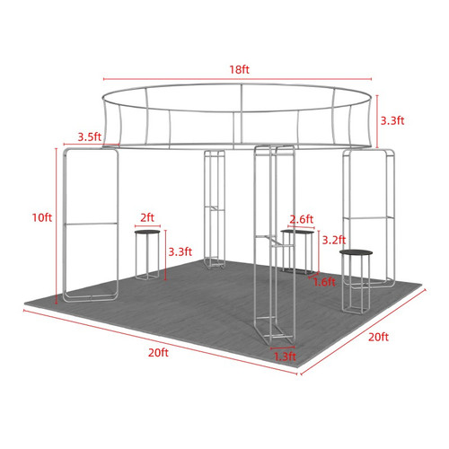 Custom 20x20 Open Island Trade Show Booth Display System