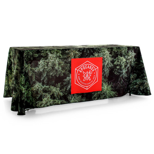 3-Sided Open-Back Edge to Edge Custom Printed Tablecloth