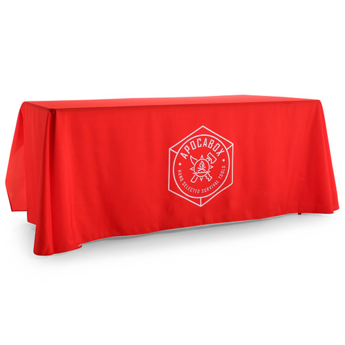 3-Sided Open-Back Custom Printed Logo Tablecloth
