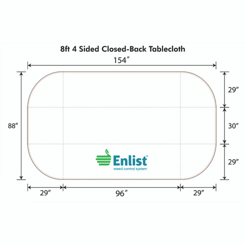 ENLIST 4-Sided 8 Foot WHITE Tablecloth