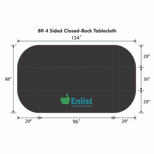 ENLIST 4-Sided 8 Foot BLACK Tablecloth