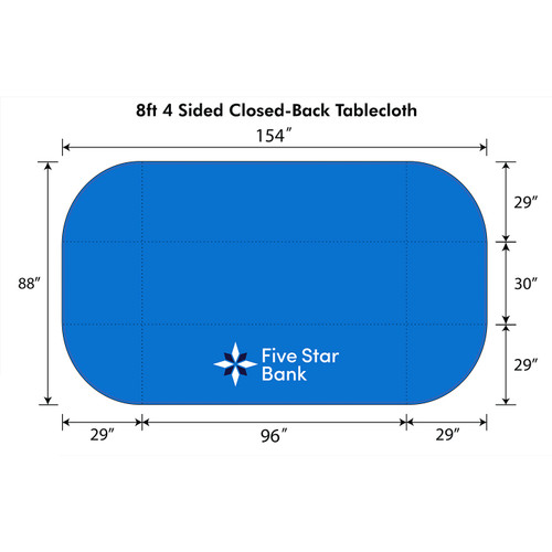 FIVE STAR BANK: 4-Sided 8 Foot Tablecloth