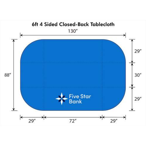 FIVE STAR BANK: 4-Sided 6 Foot Tablecloth
