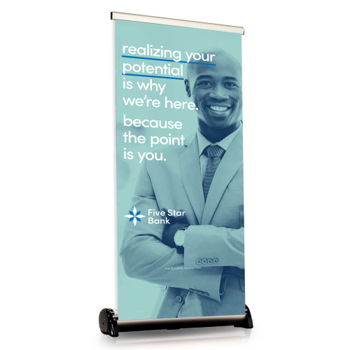 Five Star Bank Phoenix Mini Tabletop Retractable Banner Display: # 2