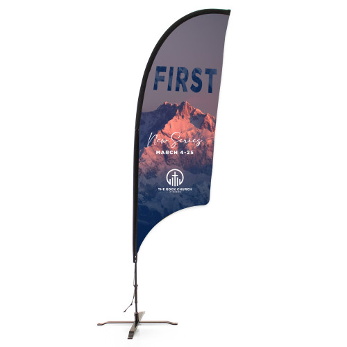 Custom Outdoor Feather Flag for Churches (EZ Switch Out Graphic for New Series)