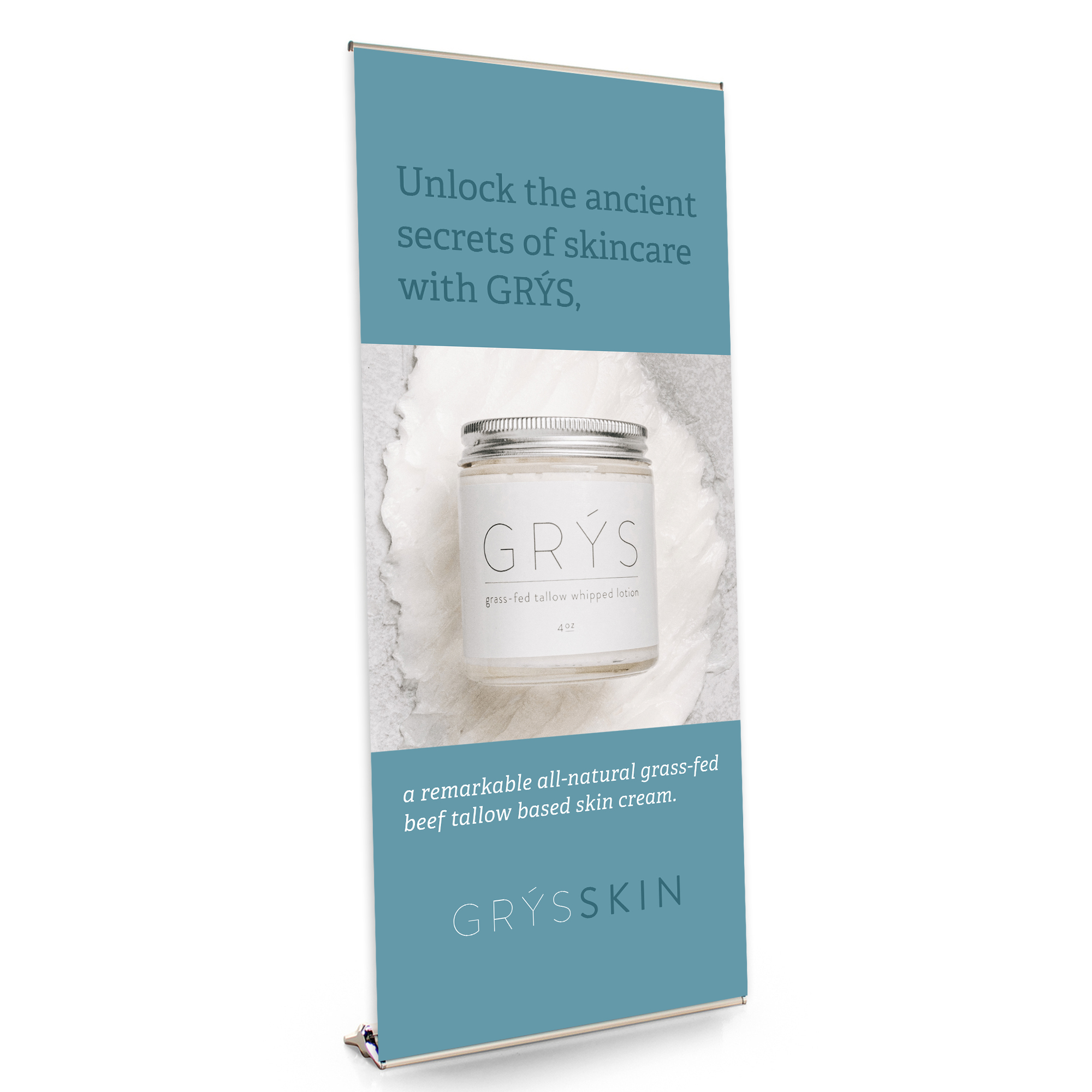 Case Study Custom Banner Lab's Project for GRÝS Tallow Lotion Brand