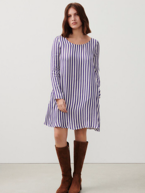 Shaning Dress - Purple Stripes