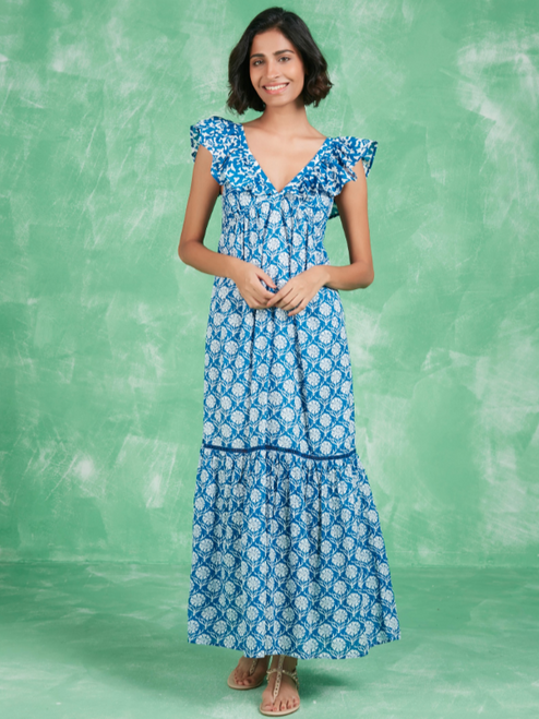 Jasmin Maxi Dress - Blue Kariya