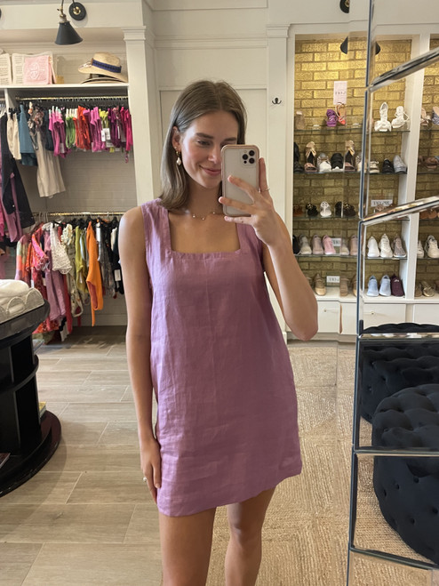 Lupa Dress - Purple Linen